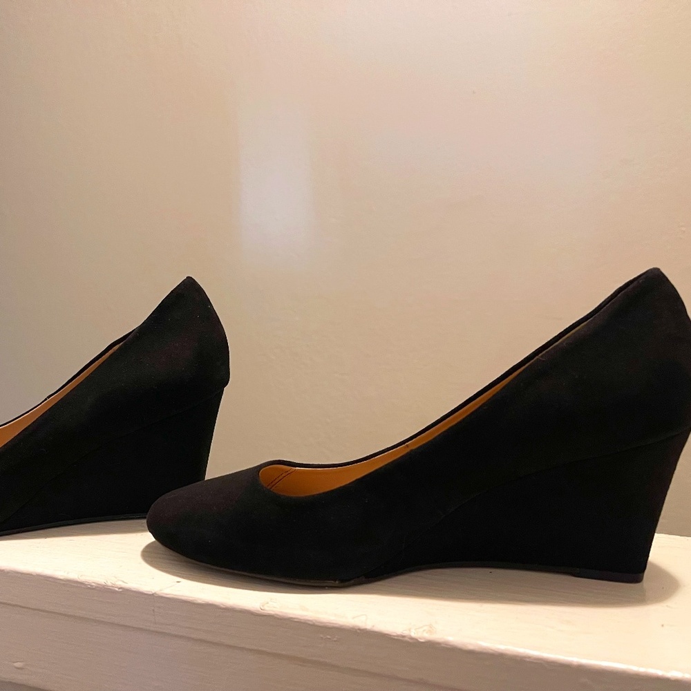 A New Day - Black Wedge Closed Toed Heels